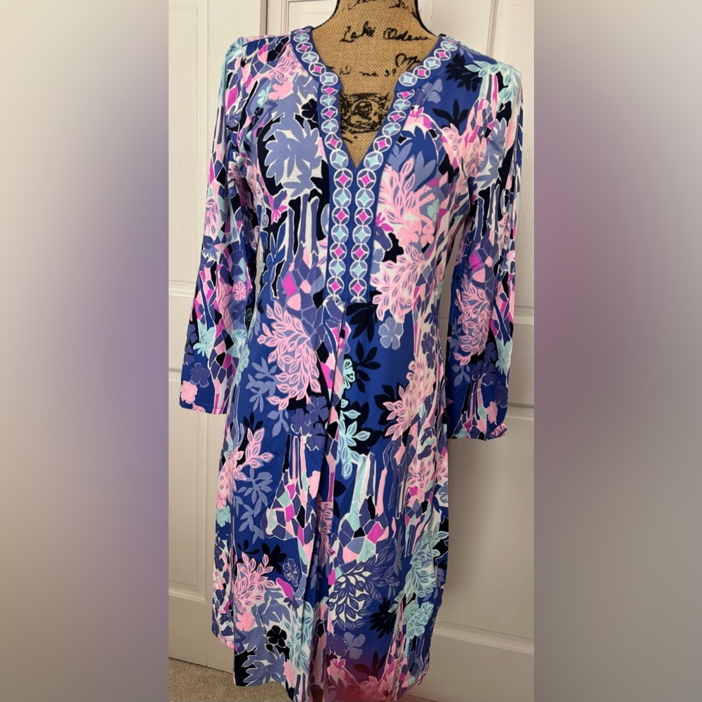 Floral V-Neck Tunic Dress